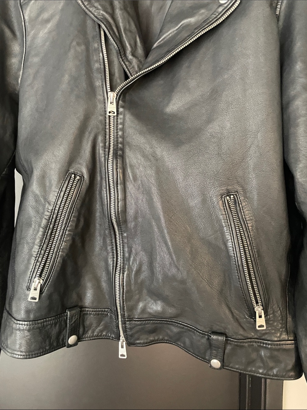 All Saints Lomi Leather Jacket - Picture 6 of 7